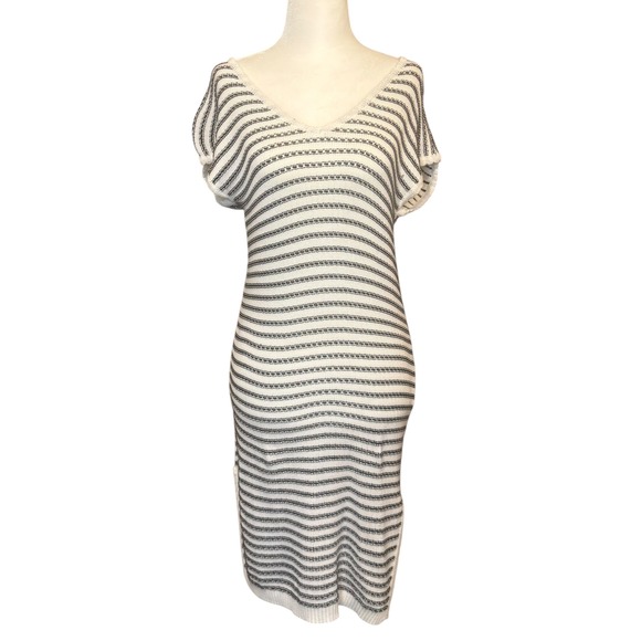 Tahari Women's Sweater Dress Striped Knit  Casual Swimsuit Cover-up‎ SZ XS - Picture 1 of 7